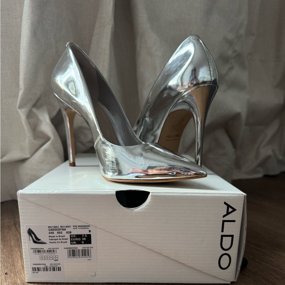 Aldo Metallic Silver Pump